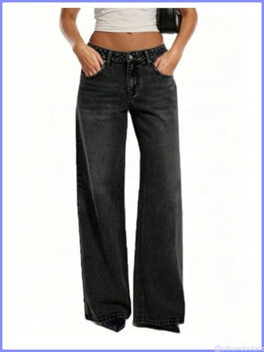 Women's Low Rise Wide Leg Jeans Y2K Straight Baggy Denim Pants